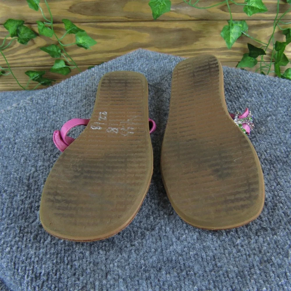 Yellow Box Women's Singer Thong Pink Leather Sz 9 Medium Gently Used 2025 - Picture 6 of 6
